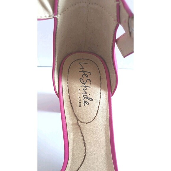 LIFE STRIDE Ankle Strap Sandals Averly Size 8.5 Pink Women's High Heel Shoes - Picture 10 of 11